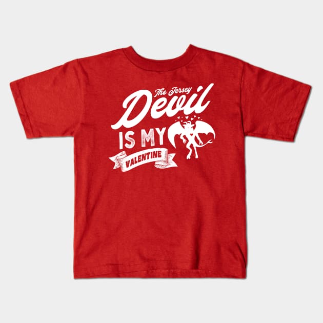 The Jersey Devil Is My Valentine Kids T-Shirt by Strangeology